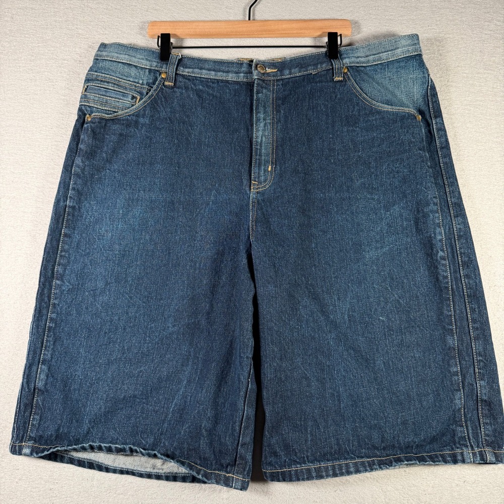 Re:verb Mens Baggy Denim Shorts‎ 44W Dark Wash Y2K Skater Streetwear Wide Leg